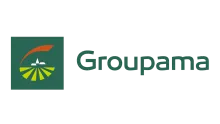 Logo officiel Groupama, compagnie d’assurances et mutuelle française spécialisée en assurance santé, habitation, auto et épargne